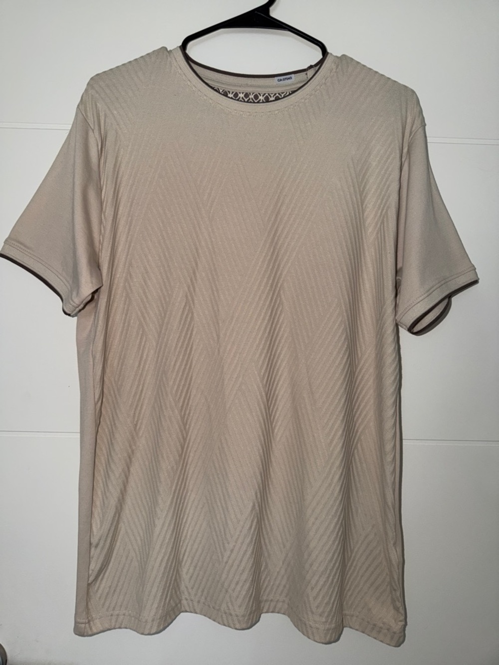 Denim & Flower Beige Short Sleeve Crew Neck Shirt